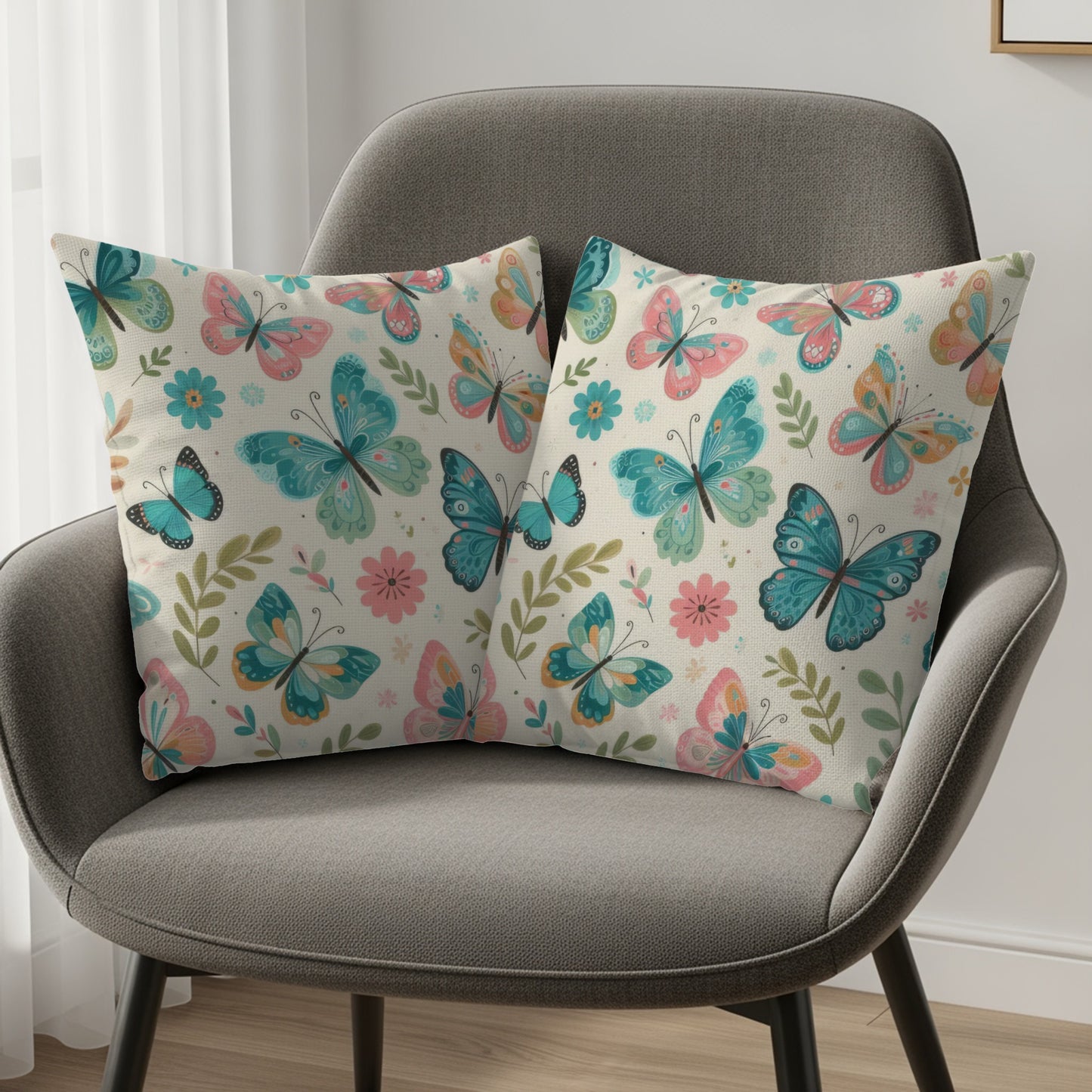 Colorful Butterfly Print Decorative Cushion product
