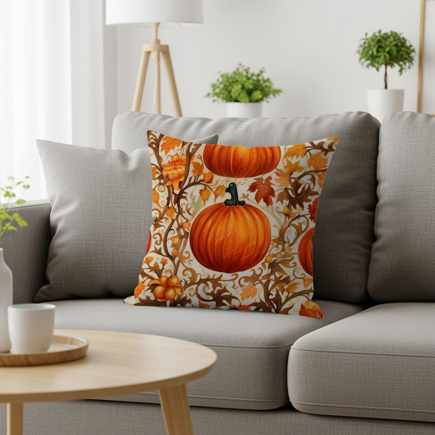 Autumn Pumpkin Themed Throw Pillow Home Decor product type