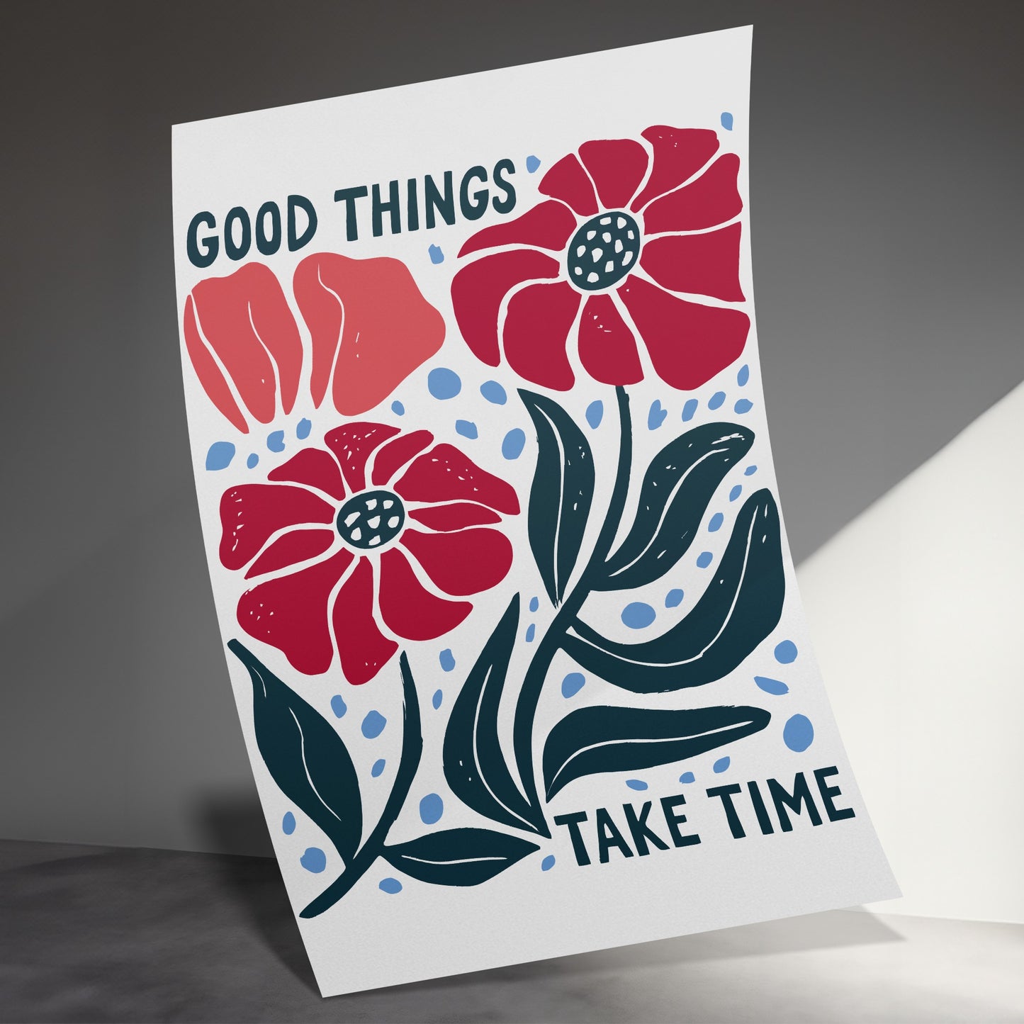 Good Things Take Time Botanical Poster product