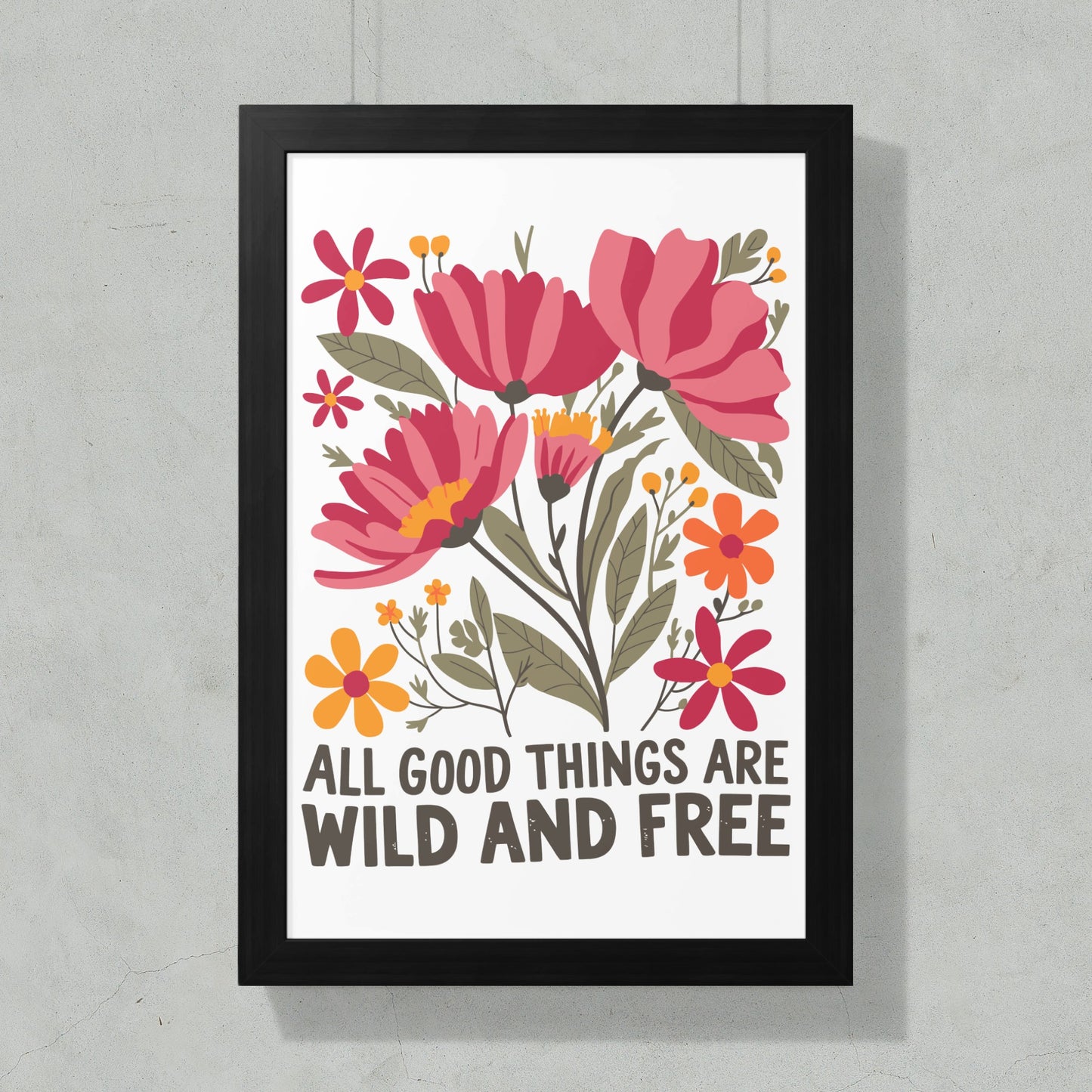 Floral Wild and Free Wall Art Inspirational product type