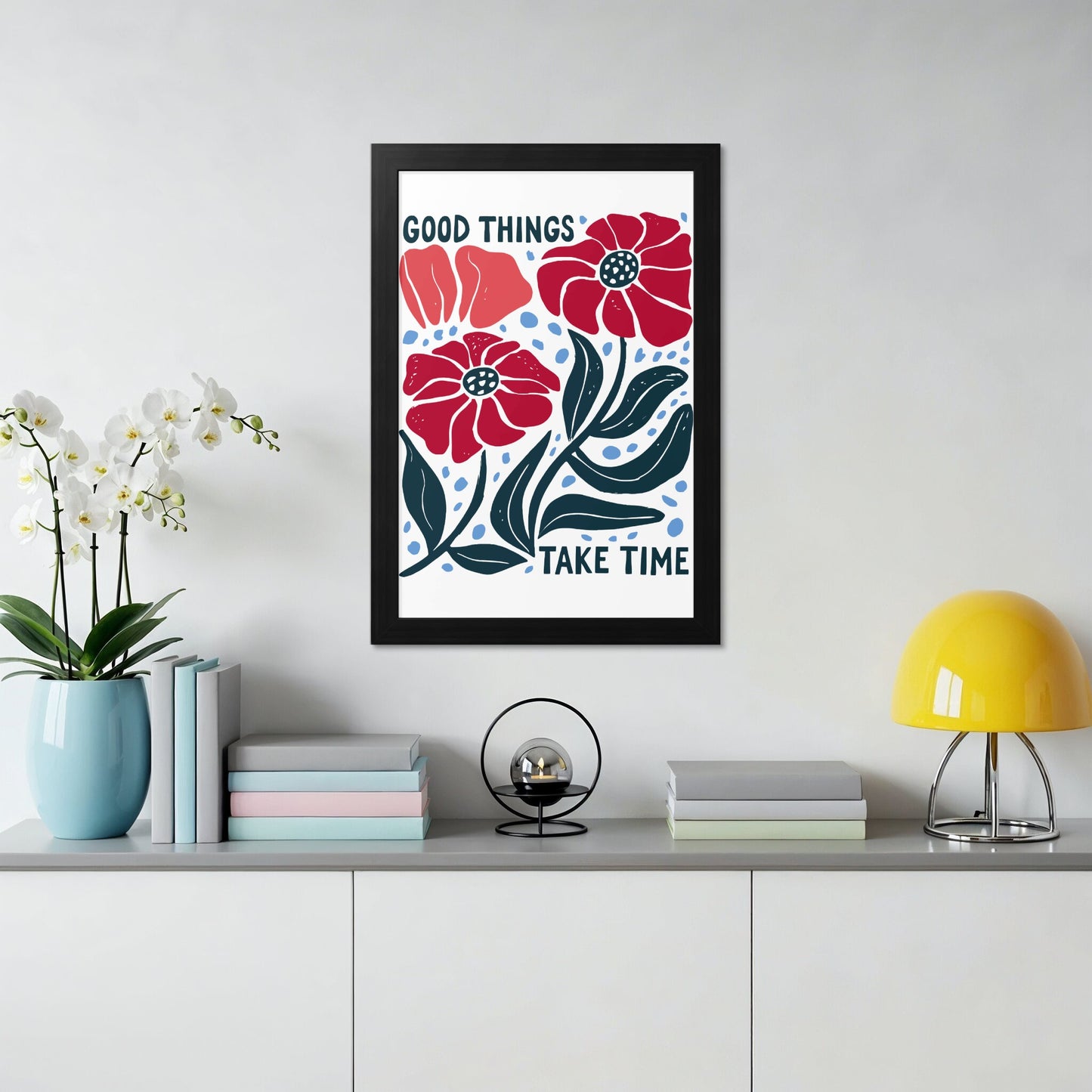 Good Things Take Time Floral Wall Art product