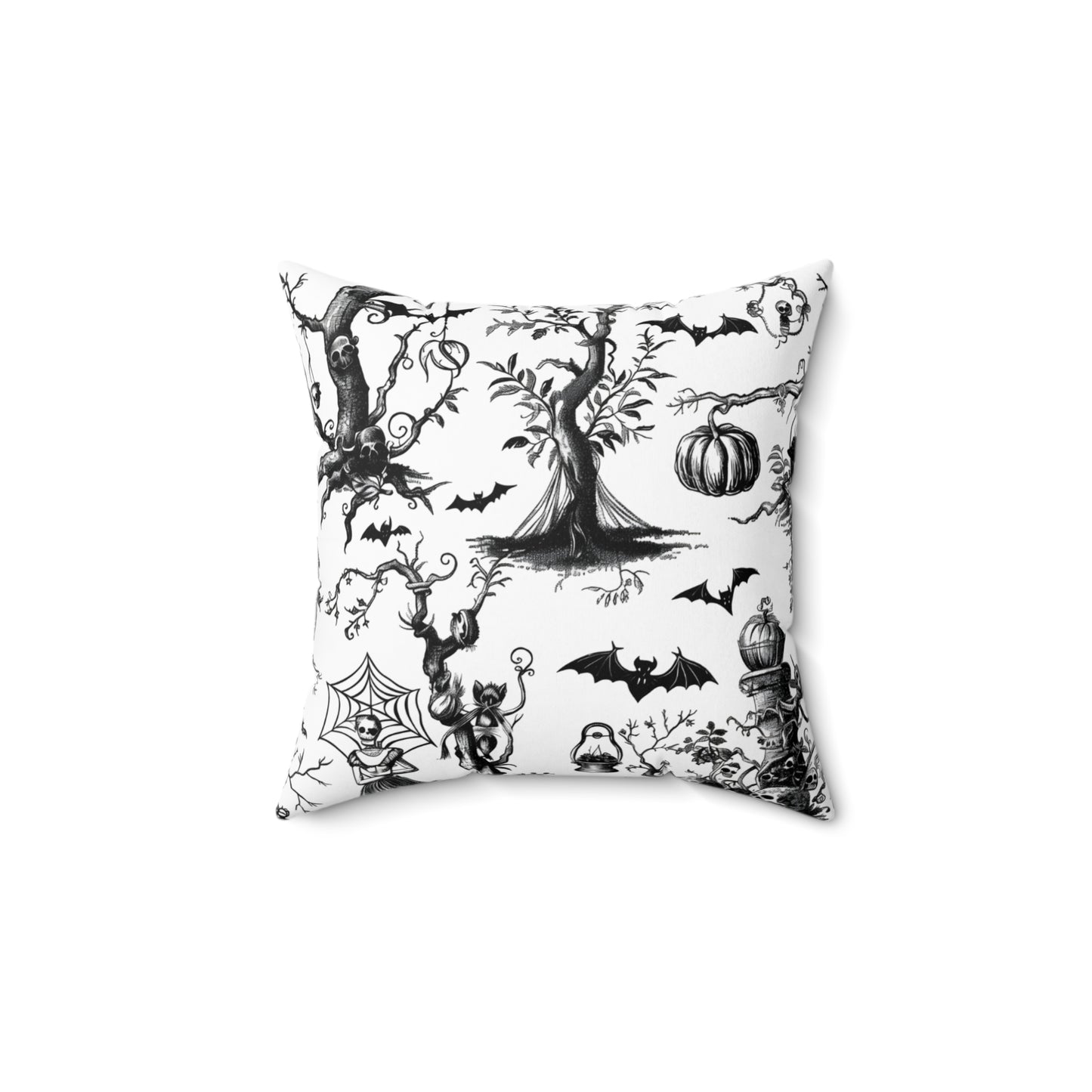 Spooky Halloween Tree and Bats Pattern Pillow product type