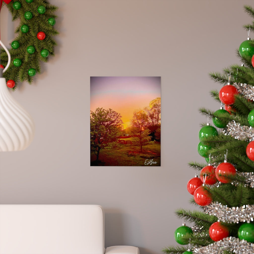 Sunset Art Print, Wall Art Poster, Esbee Original, Premium Matte vertical posters