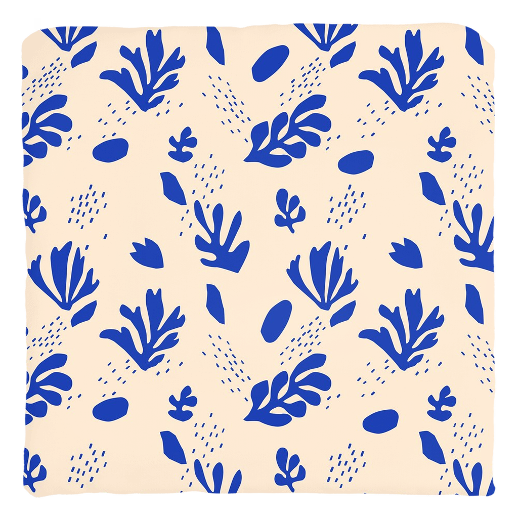 Floral Throw Pillows Matisse Art Throw Pillow Cover Cushion Blue and Creme