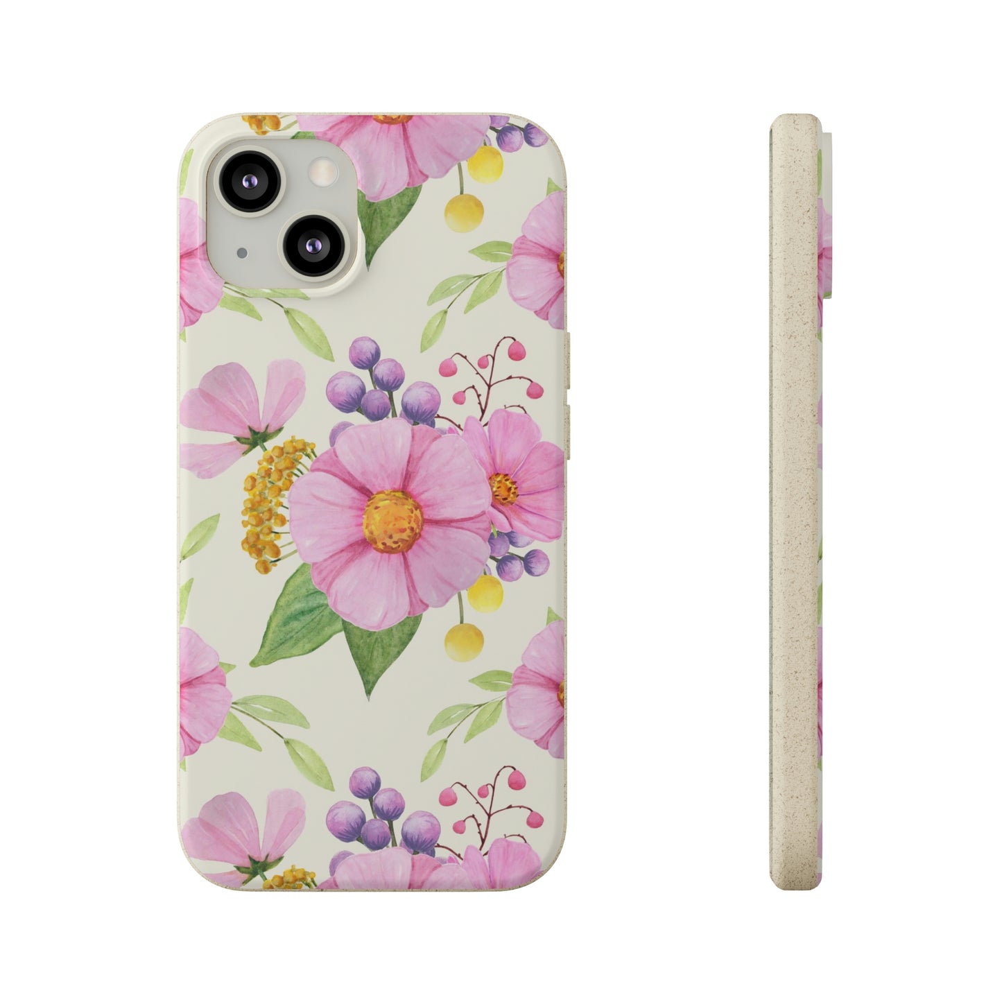 Floral Flower Tough Phone Case, Cute Cool Trendy Biodegradable Phone Case