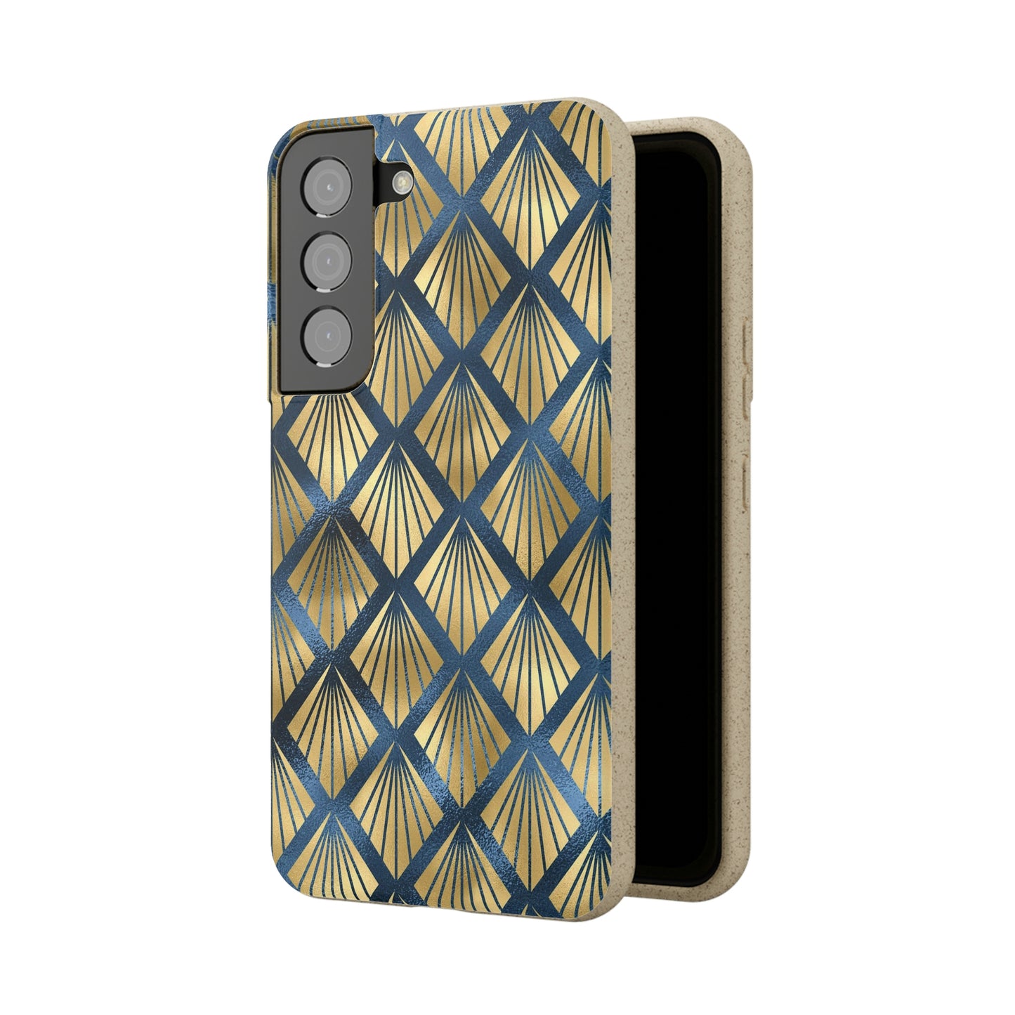 Blue and Gold Eco-Friendly Biodegradable Phone Case: Protect Your Device & the Planet"
