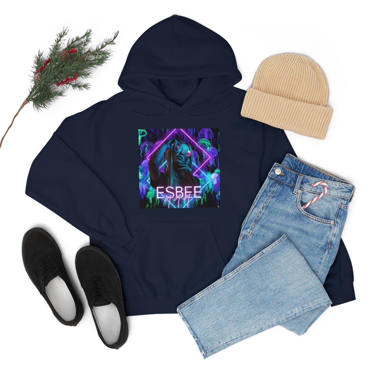 Surreal Graphic Hoodie Retro Y2k Holographic Neon Hoodie Sweatshirt 90's Trendy