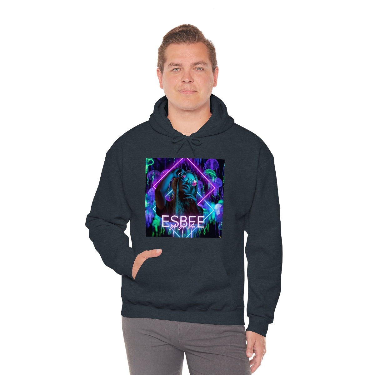 Surreal Graphic Hoodie Retro Y2k Holographic Neon Hoodie Sweatshirt 90's Trendy