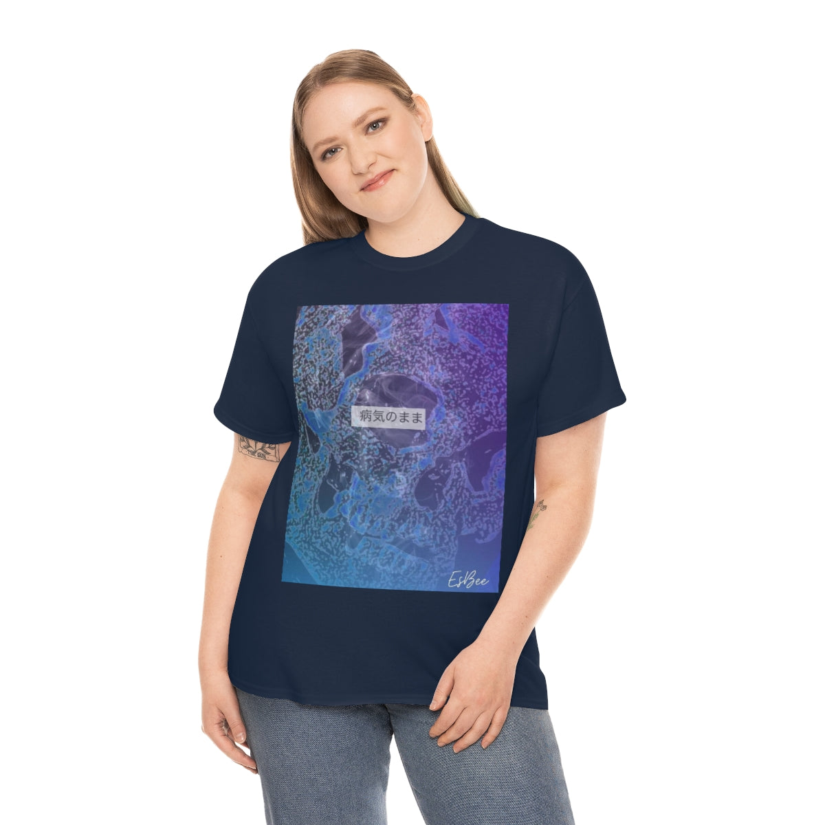 Goth Skull Abstract Print Shirt, Skeleton T-Shirt, Streetwear Fashion Clothes, Custom Unique Graphic Tee Unisex Short Sleeve Tee