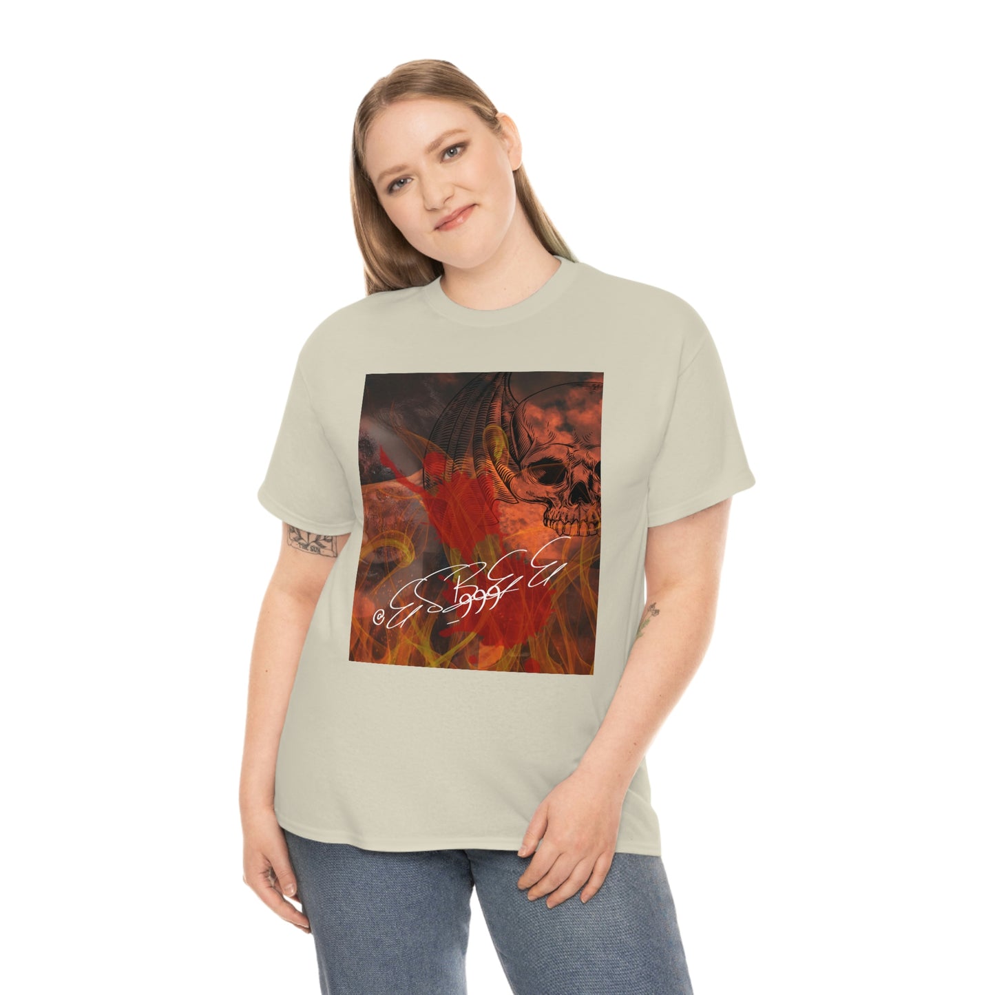 Grunge Abstract Gothic Skull Graphic Streetwear Unisex Crew Neck, Alternative