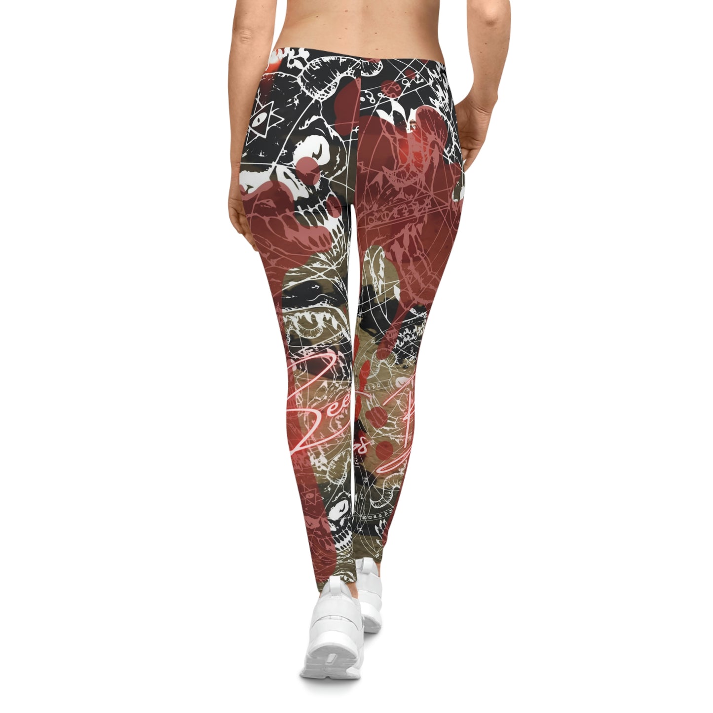 Women's Goth Grunge Y2k Abstract Casual Leggings (AOP), Trendy Gym Sportwear