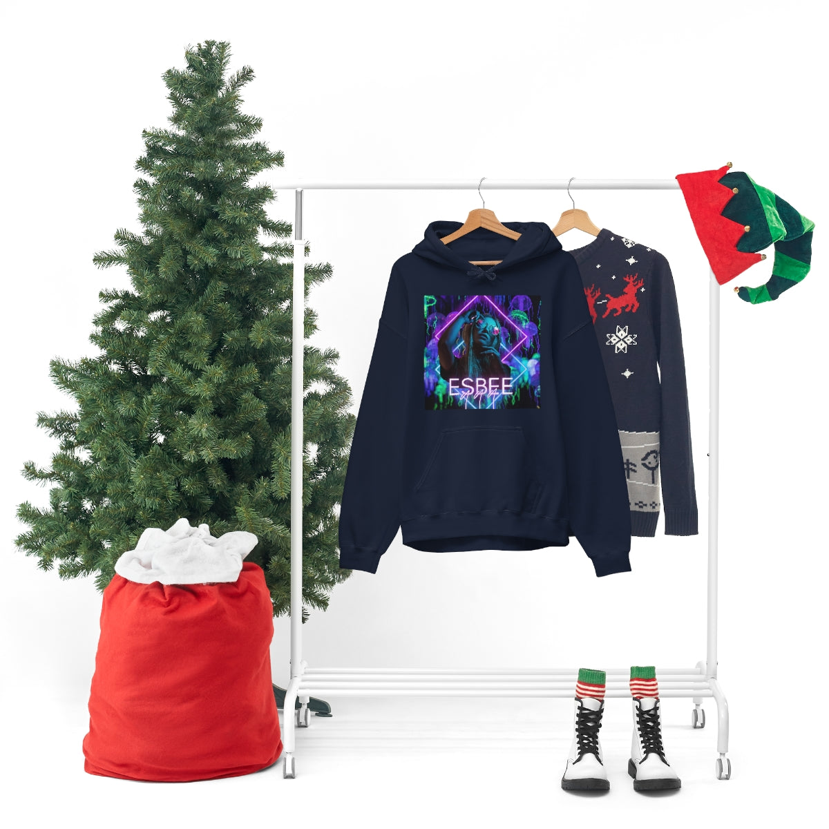 Surreal Graphic Hoodie Retro Y2k Holographic Neon Hoodie Sweatshirt 90's Trendy