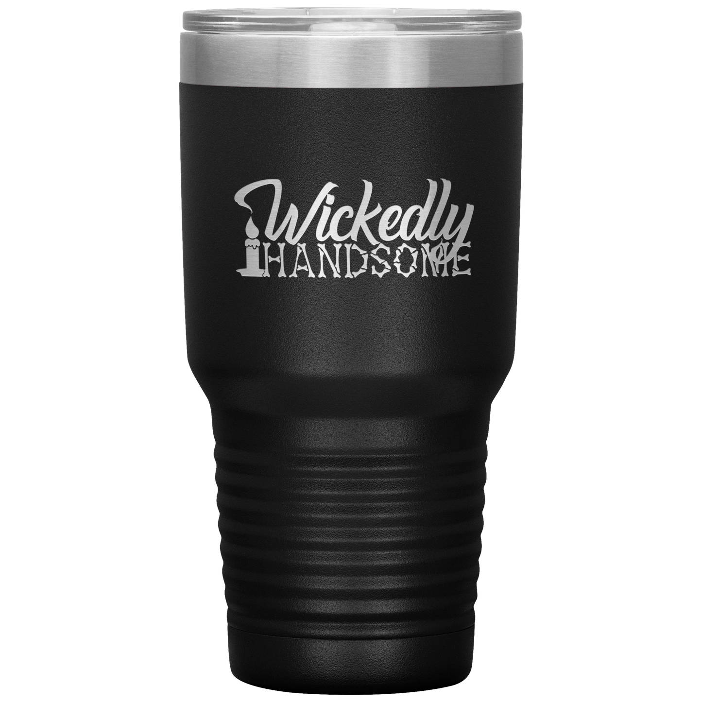 Halloween Tumbler Wickedly Handsome Funny Tumbler 30 oz Insulated Tumbler Mug Cup Gift