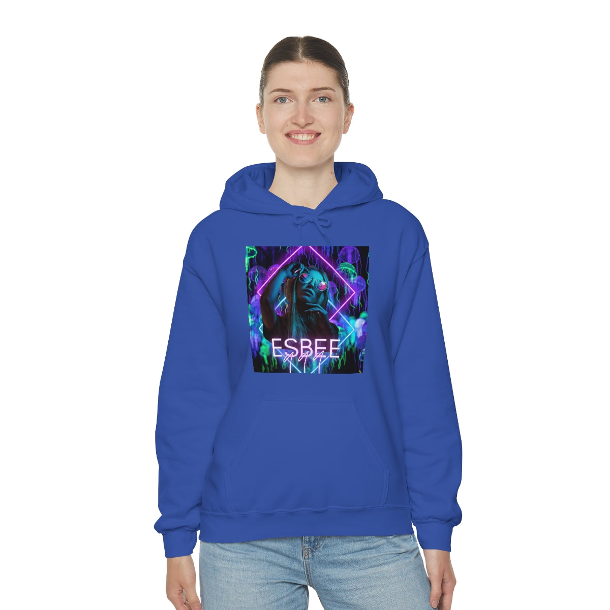 Surreal Graphic Hoodie Retro Y2k Holographic Neon Hoodie Sweatshirt 90's Trendy