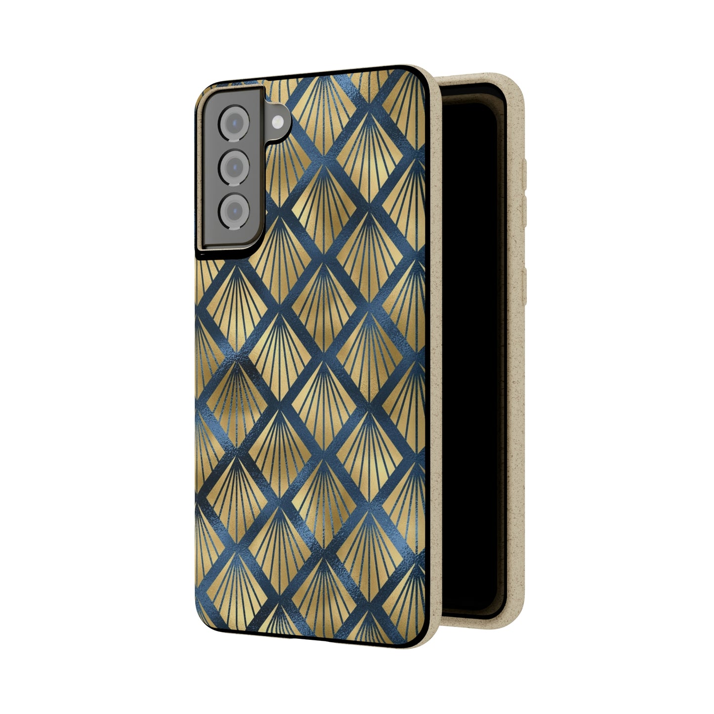 Blue and Gold Eco-Friendly Biodegradable Phone Case: Protect Your Device & the Planet"