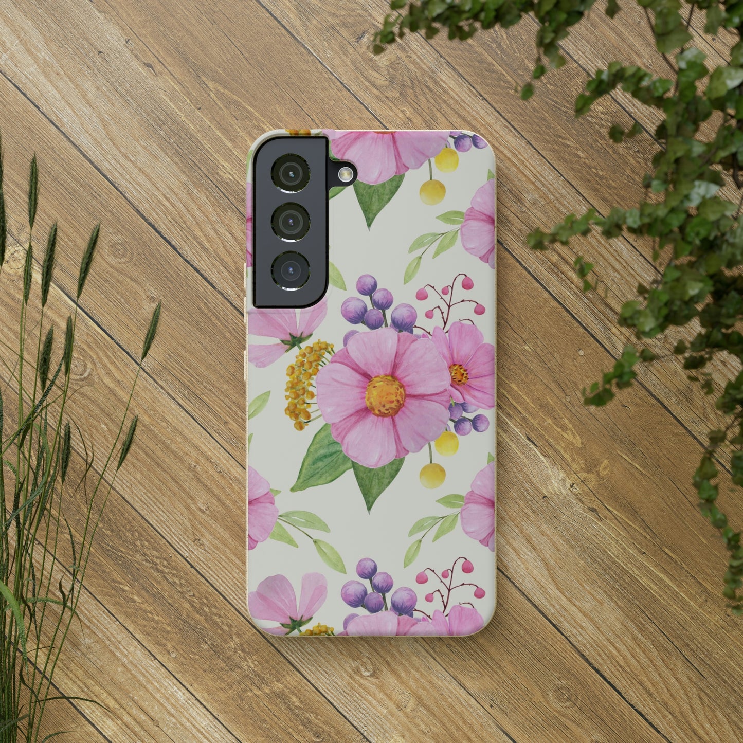 Floral Flower Tough Phone Case, Cute Cool Trendy Biodegradable Phone Case