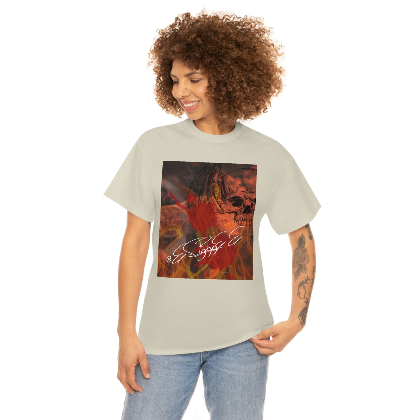 Grunge Abstract Gothic Skull Graphic Streetwear Unisex Crew Neck, Alternative