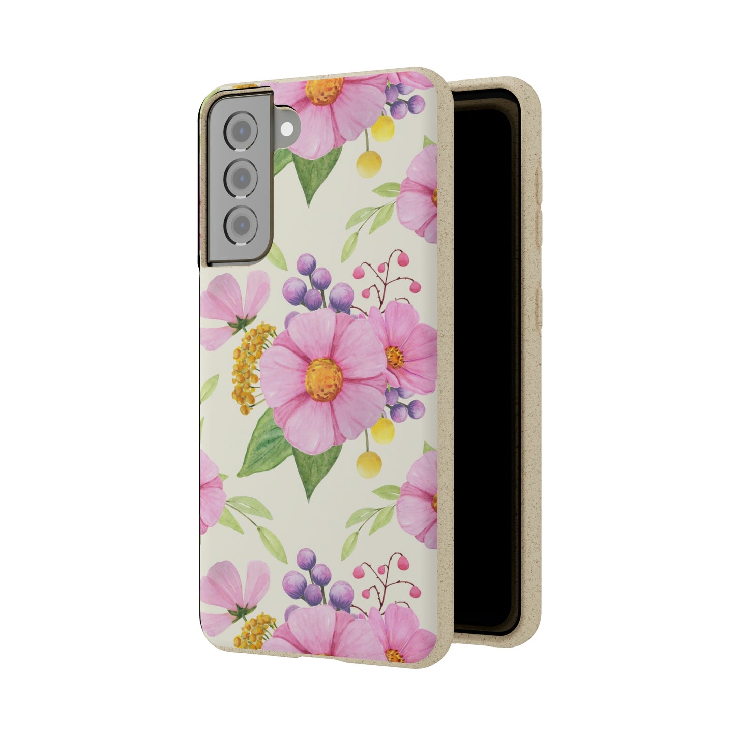 Floral Flower Tough Phone Case, Cute Cool Trendy Biodegradable Phone Case