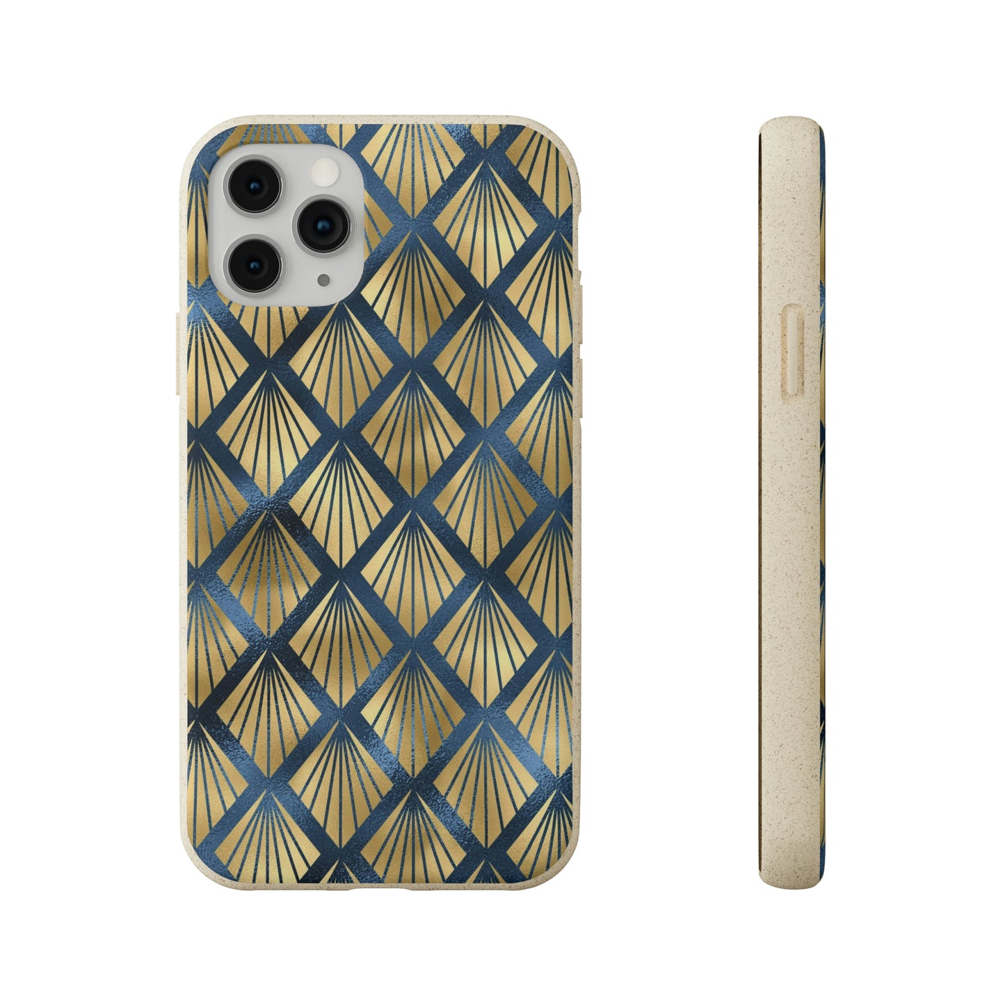 Blue and Gold Eco-Friendly Biodegradable Phone Case: Protect Your Device & the Planet"