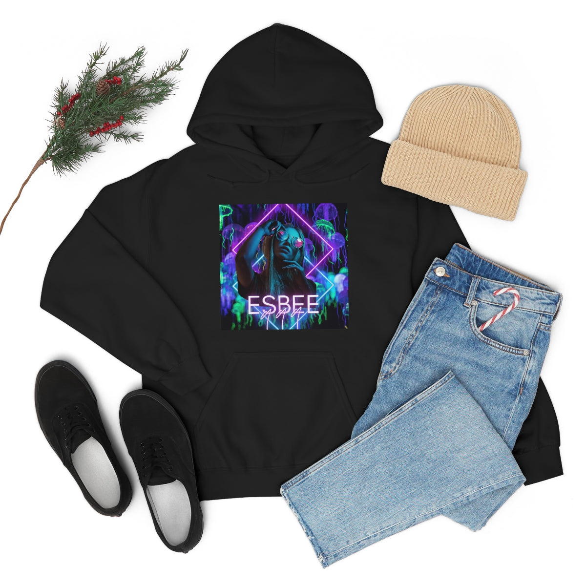 Surreal Graphic Hoodie Retro Y2k Holographic Neon Hoodie Sweatshirt 90's Trendy
