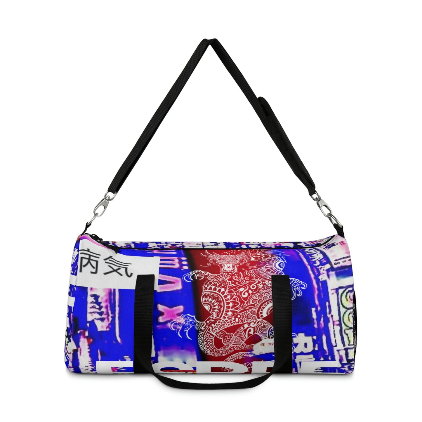 Tokyo Japanese Abstract Duffle Bag, Weekender Bag, Carry on Travel Overnight Canvas