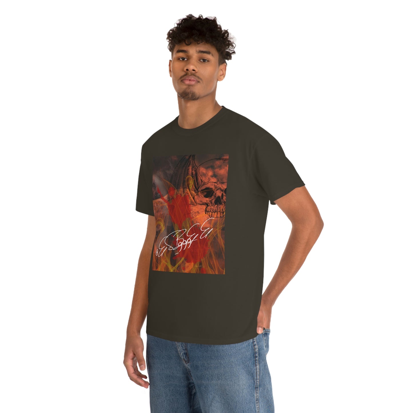 Grunge Abstract Gothic Skull Graphic Streetwear Unisex Crew Neck, Alternative