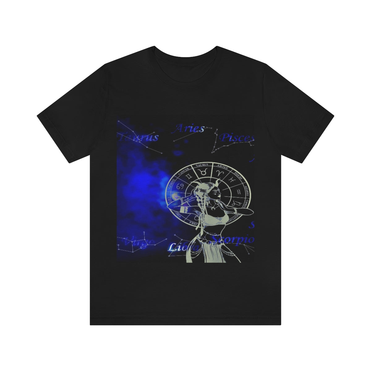 Taurus Woman Crew Neck Graphic Tee Astrology Zodiac Celestial Short Sleeve Tee