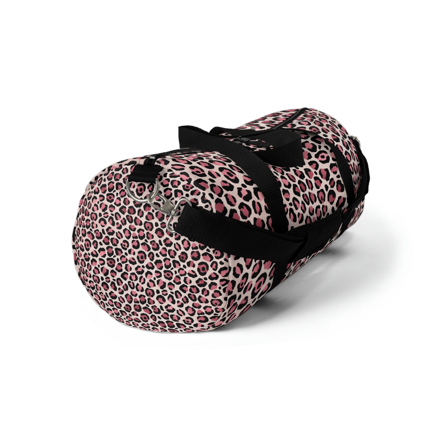Pink Leopard Print Duffle Bag, Weekender Duffle Bag, Carry-on Travel Overnight Canvas Duffel Bag