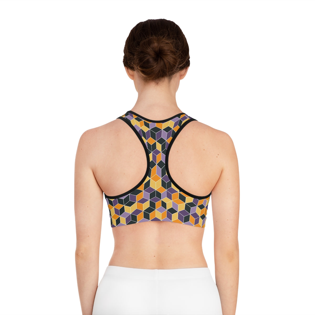 Geometric Sports Bra Activewear Workout Clothes Gym Wear For Women(AOP)