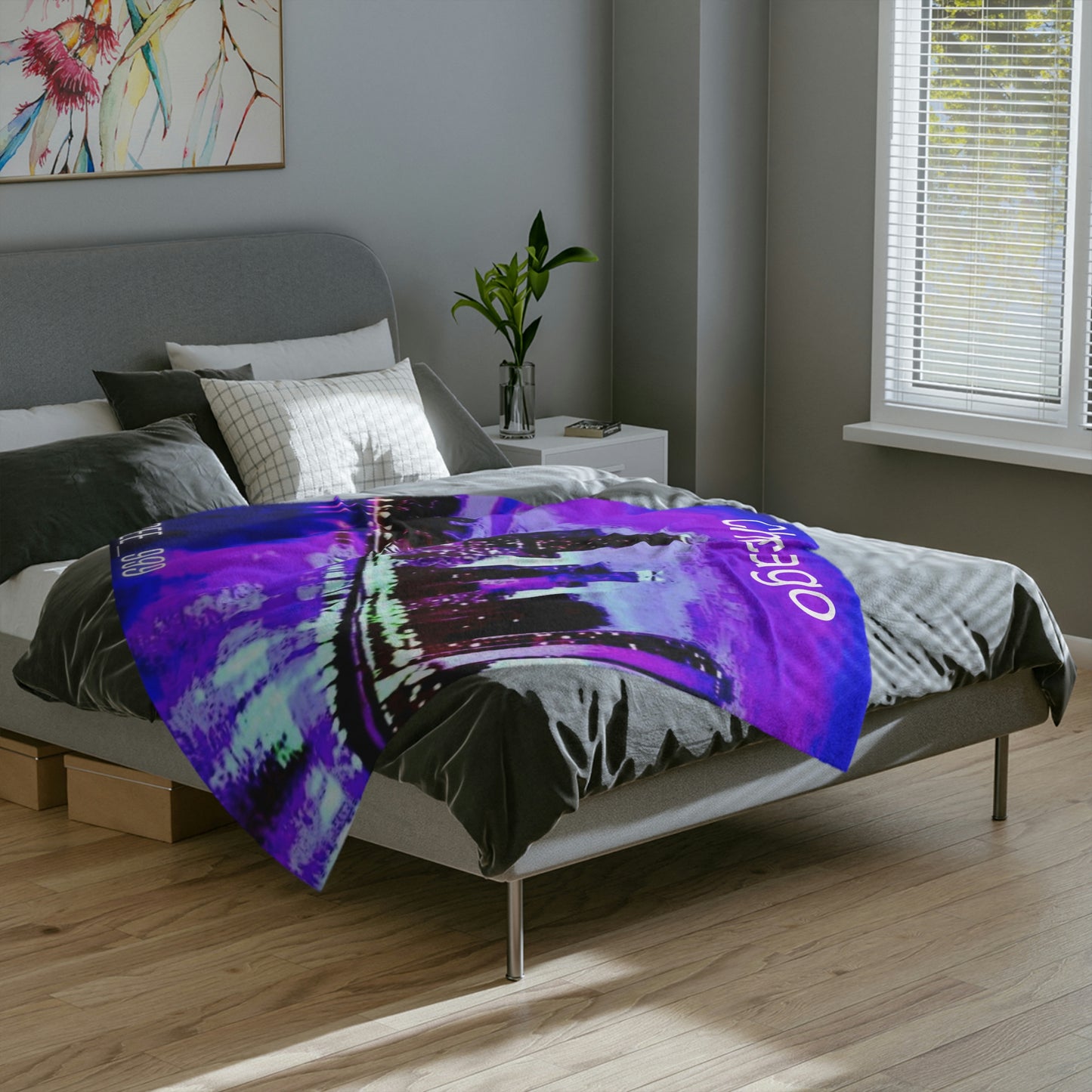 Chicago Skyline Throw Blanket Soft Fleece Cozy Warm Plush Velveteen Minky Blanket