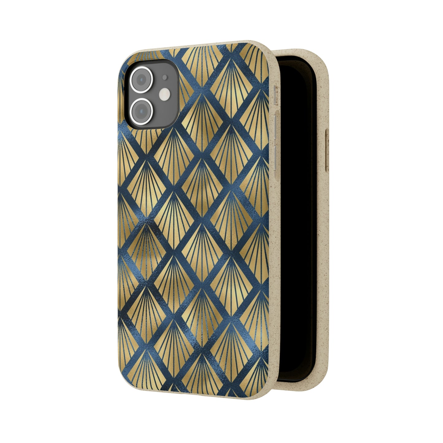 Blue and Gold Eco-Friendly Biodegradable Phone Case: Protect Your Device & the Planet"