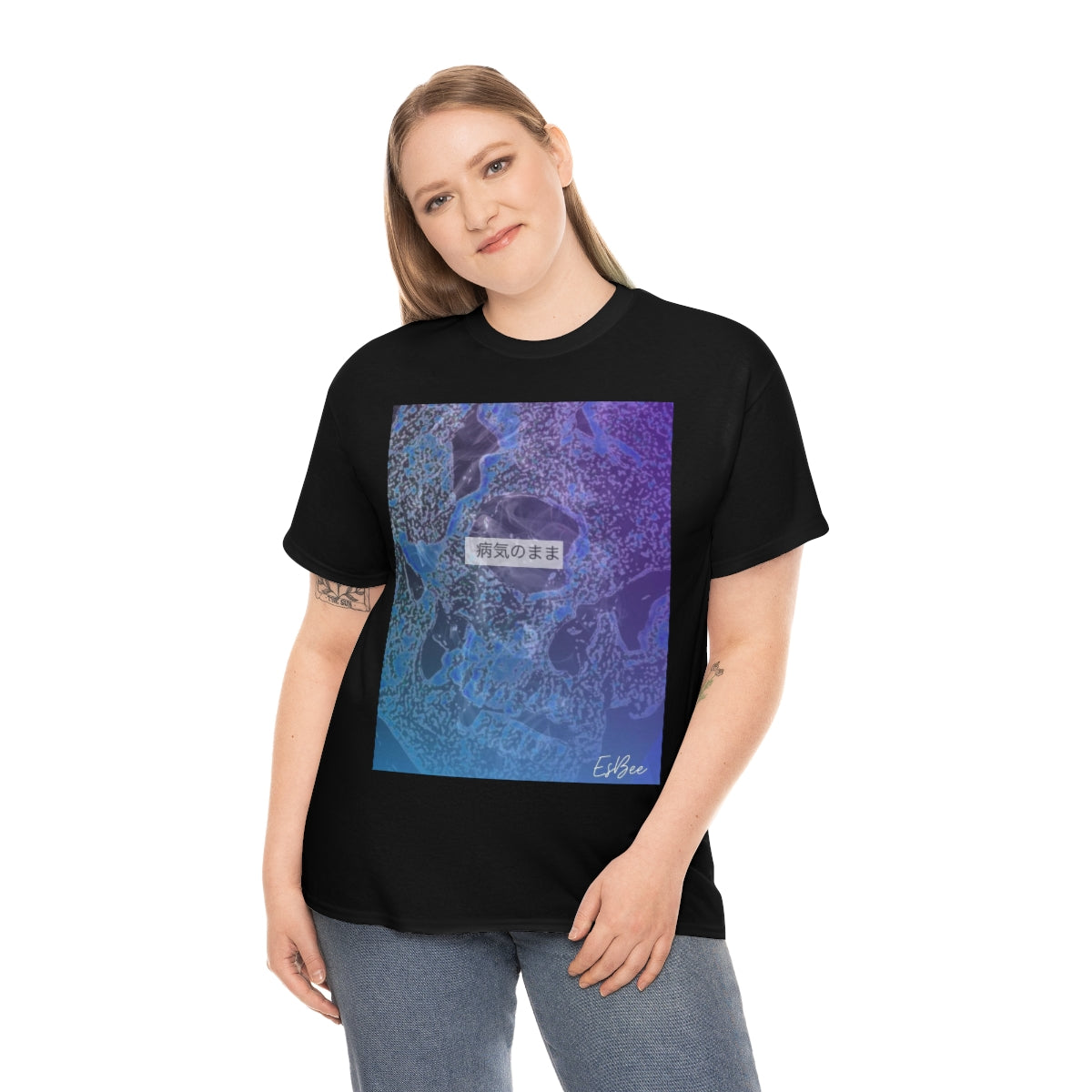 Goth Skull Abstract Print Shirt, Skeleton T-Shirt, Streetwear Fashion Clothes, Custom Unique Graphic Tee Unisex Short Sleeve Tee