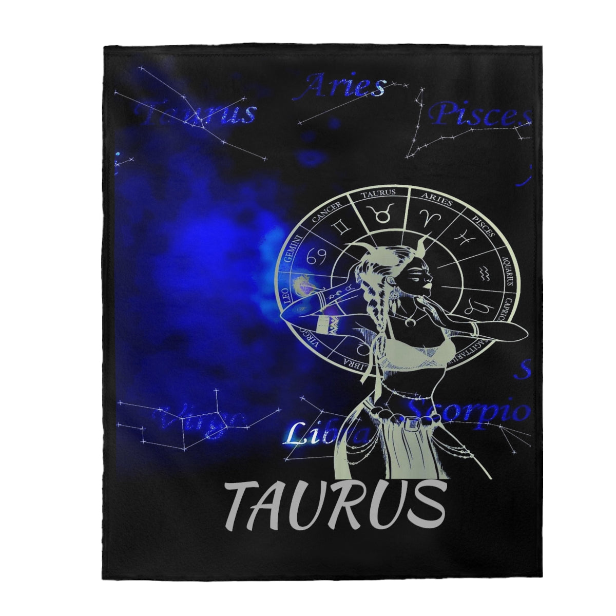 Taurus Throw Blanket Zodiac Sign Gift Celestial Soft Fleece Cozy Warm Blanket