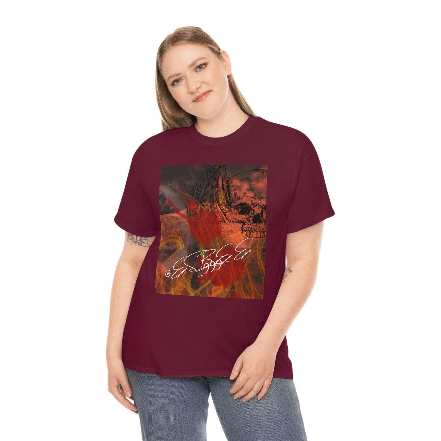 Grunge Abstract Gothic Skull Graphic Streetwear Unisex Crew Neck, Alternative