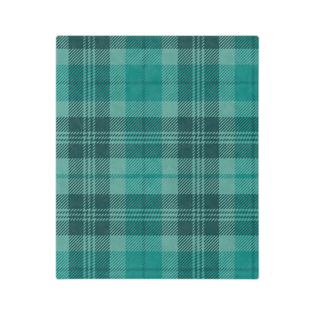 Green Plaid Throw Blanket, Check Fleece Blanket, Minky Blanket Adult, Velveteen, Cute Plush Blanket