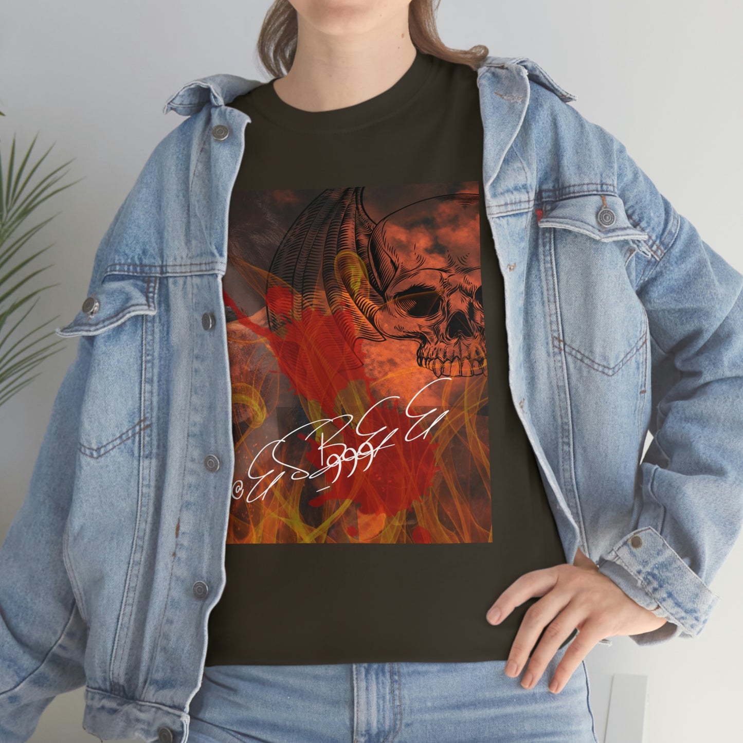 Grunge Abstract Gothic Skull Graphic Streetwear Unisex Crew Neck, Alternative