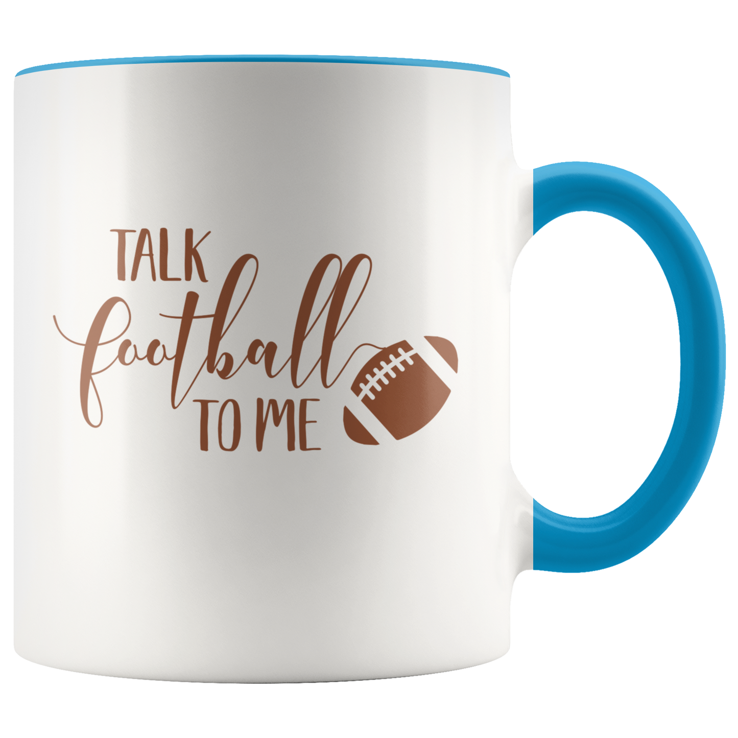 Talk Football to Me Coffee Mug Football Mom Football Dad Football Lover Custom Accent Mug