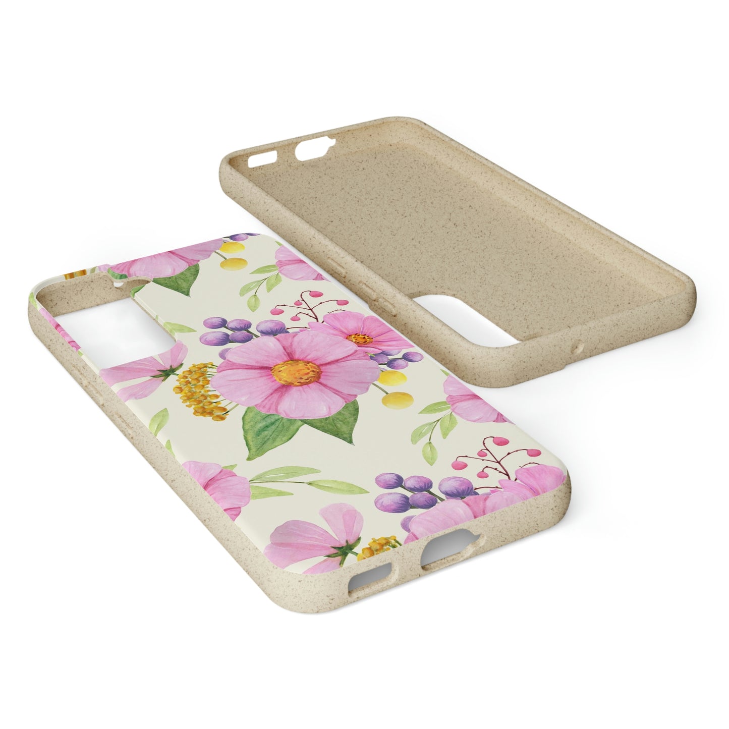 Floral Flower Tough Phone Case, Cute Cool Trendy Biodegradable Phone Case