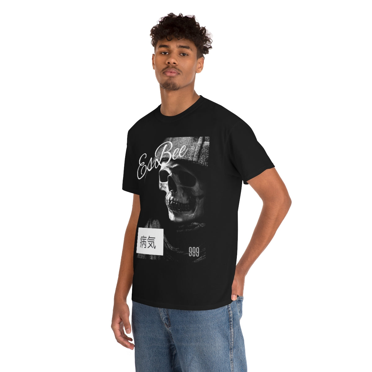 Skull Shirt Skeleton Goth Shirt, Goth Fashion Aesthetic Unisex Heavy Cotton Tee