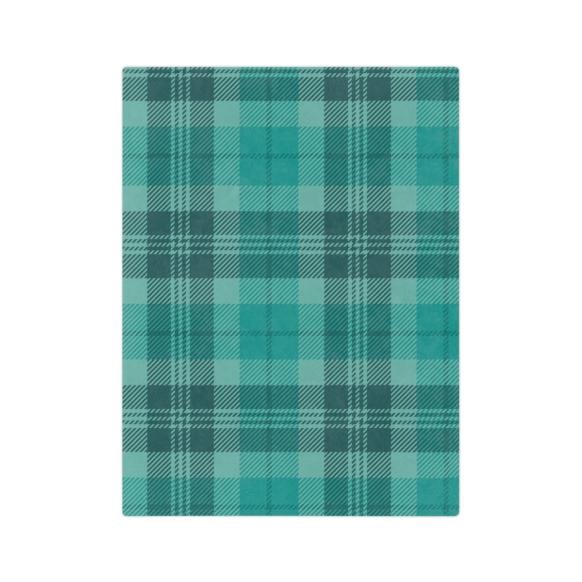 Green Plaid Throw Blanket, Check Fleece Blanket, Minky Blanket Adult, Velveteen, Cute Plush Blanket