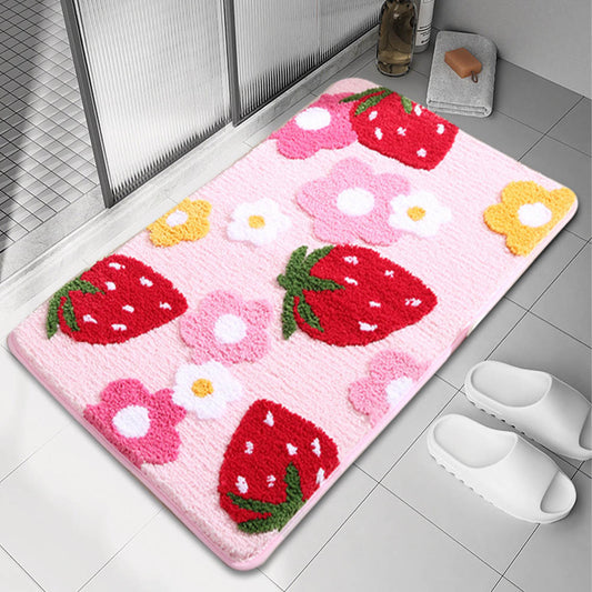 Strawberry Plush Thicken Floor Mat Non Slip