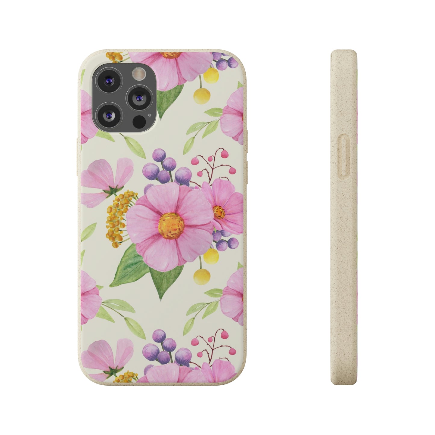 Floral Flower Tough Phone Case, Cute Cool Trendy Biodegradable Phone Case