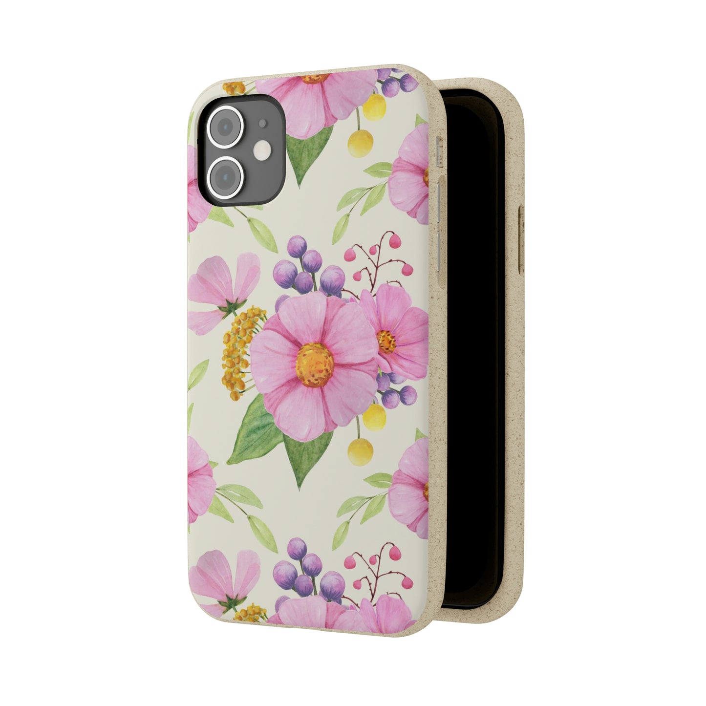 Floral Flower Tough Phone Case, Cute Cool Trendy Biodegradable Phone Case
