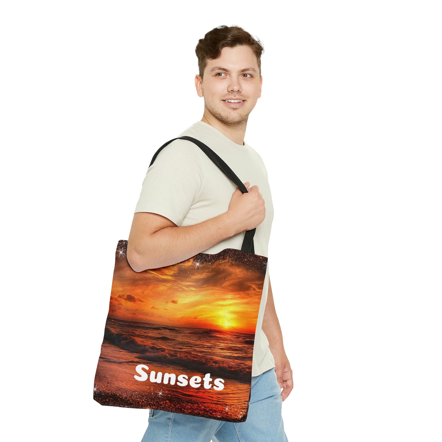 Sunsets Canvas Tote Bag, Beach Bag, Weekender Shoulder Bag, Canvas Tote Bag