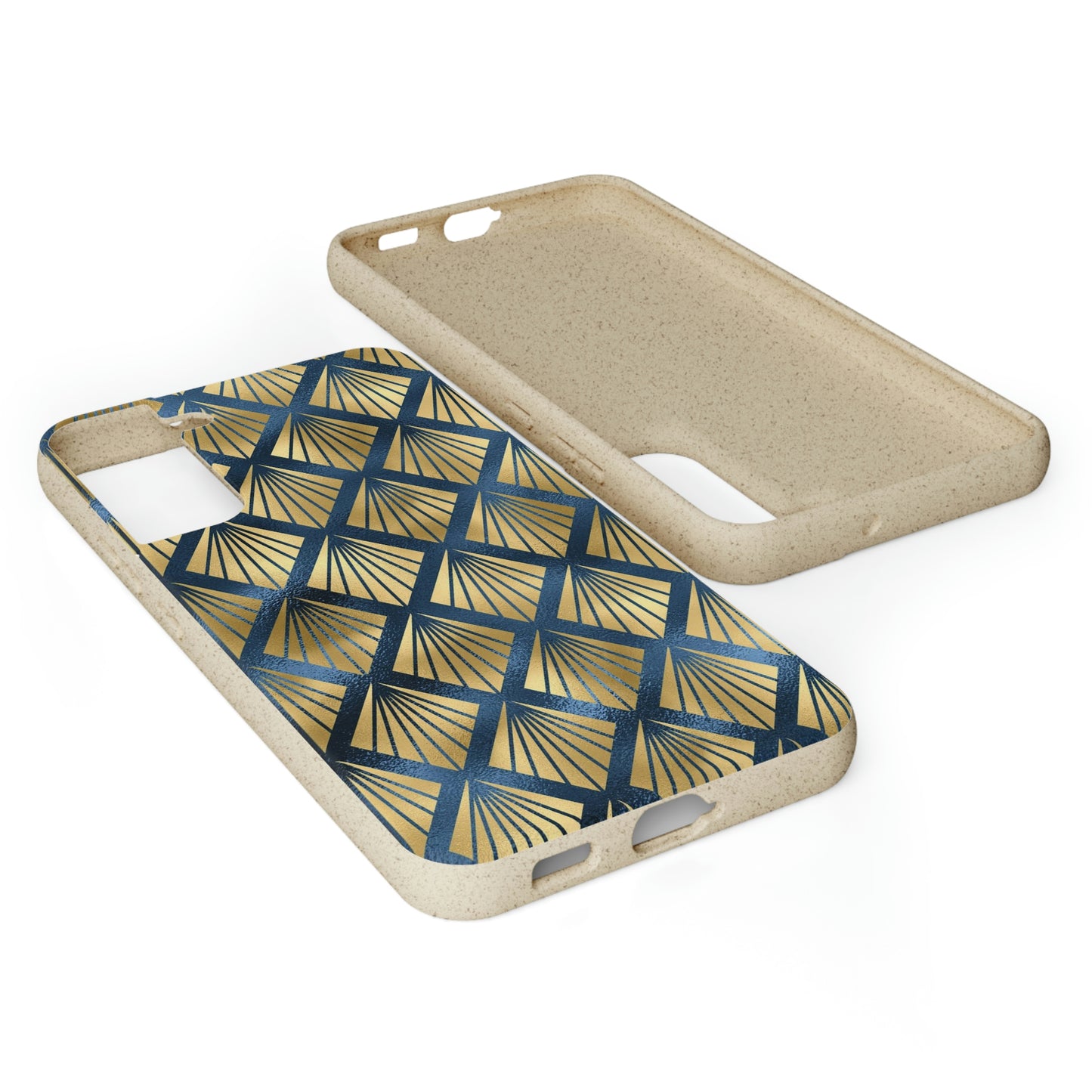 Blue and Gold Eco-Friendly Biodegradable Phone Case: Protect Your Device & the Planet"