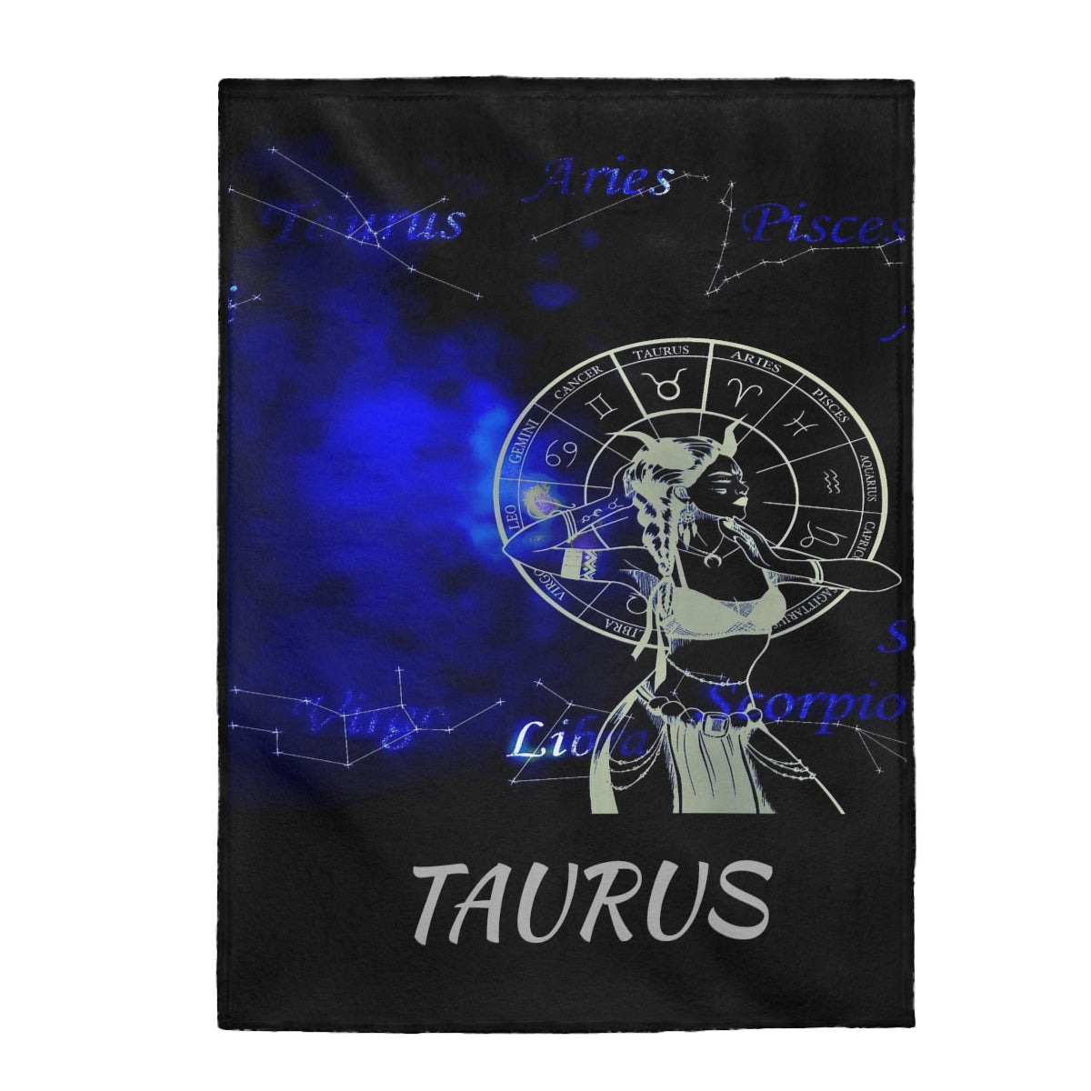Taurus Throw Blanket Zodiac Sign Gift Celestial Soft Fleece Cozy Warm Blanket