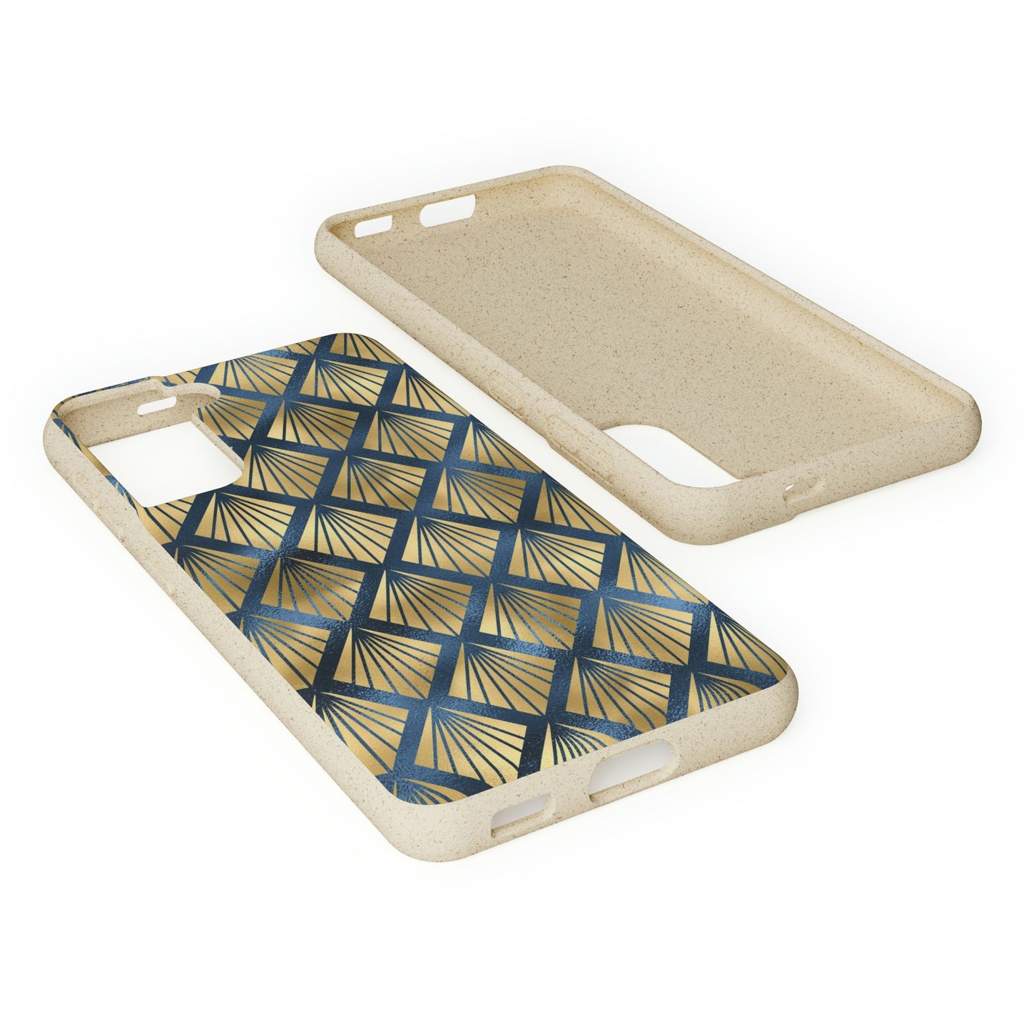 Blue and Gold Eco-Friendly Biodegradable Phone Case: Protect Your Device & the Planet"