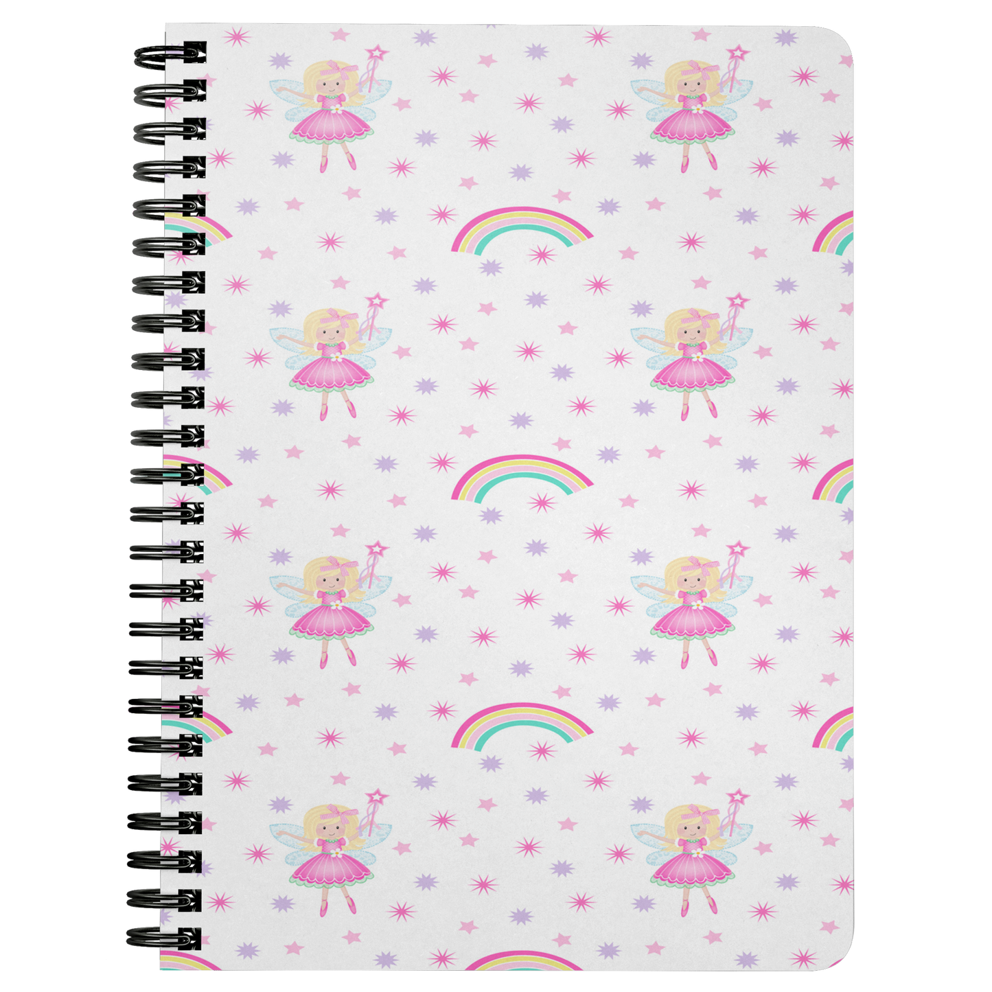 Notebook Journal Girls Fairy Rainbow Design Custom Notebook Gift for Girls Diary Spiral Lined