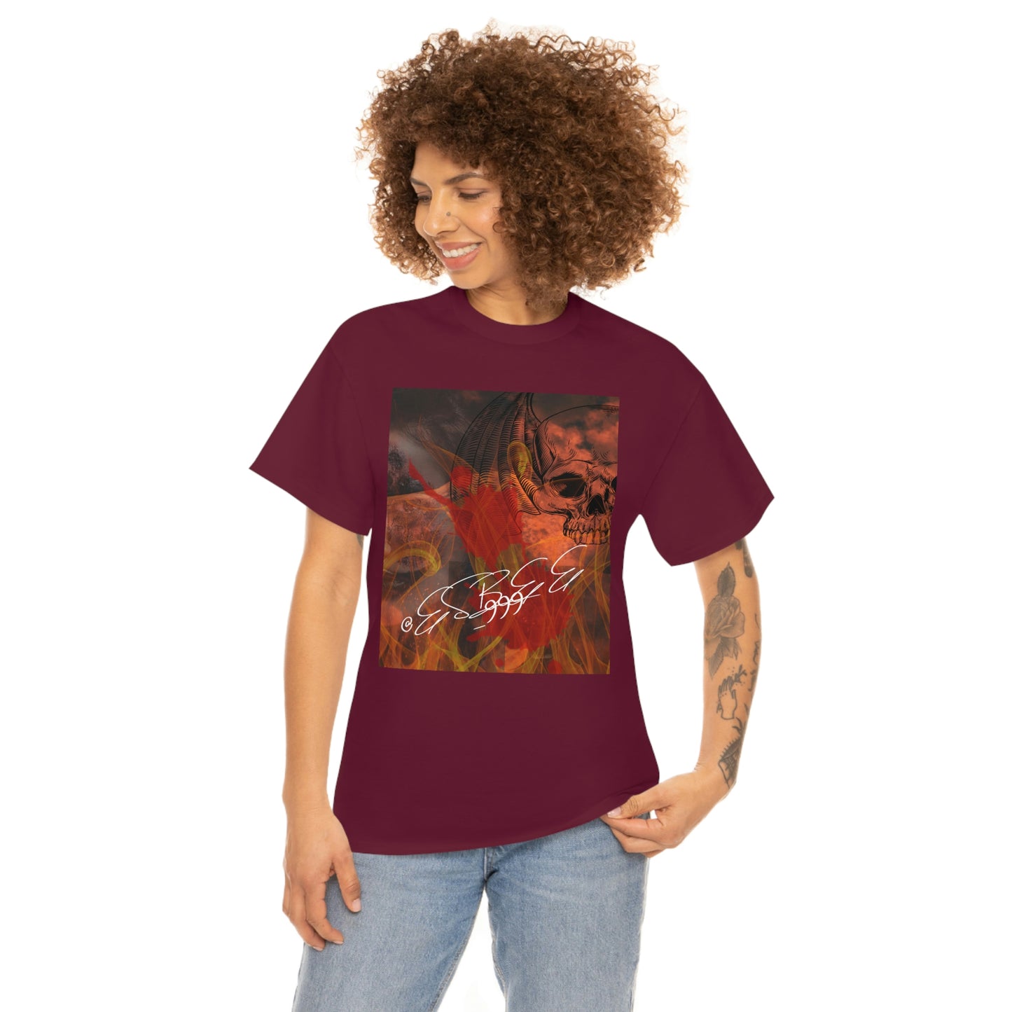Grunge Abstract Gothic Skull Graphic Streetwear Unisex Crew Neck, Alternative
