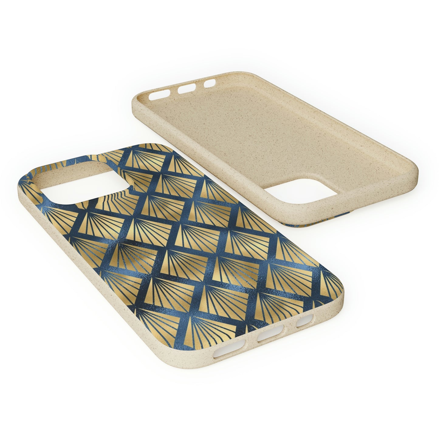 Blue and Gold Eco-Friendly Biodegradable Phone Case: Protect Your Device & the Planet"